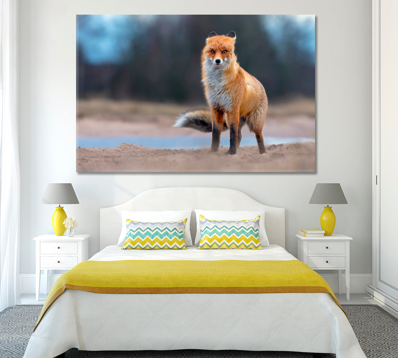 Funny Red Fox Canvas Print ArtLexy 1 Panel 24"x16" inches 