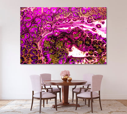 Luxury Fuchsia and Gold Painting Canvas Print ArtLexy 1 Panel 24"x16" inches 