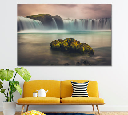 Godafoss Waterfall Iceland Canvas Print ArtLexy 1 Panel 24"x16" inches 