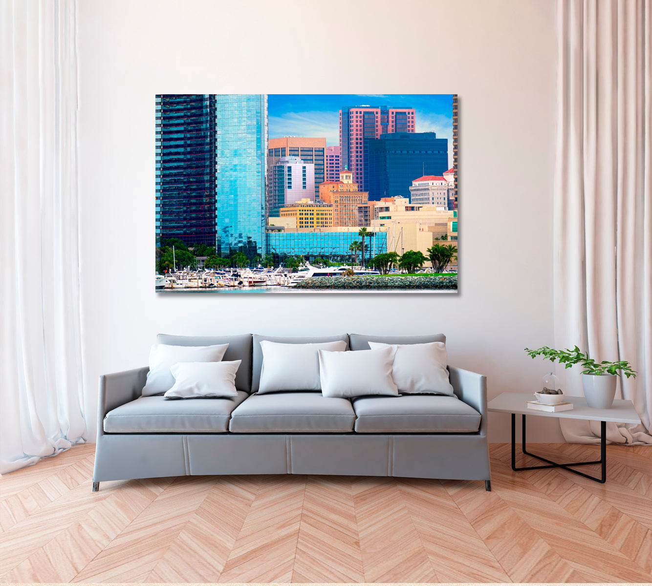 Downtown San Diego Cityscape Canvas Print ArtLexy 1 Panel 24"x16" inches 