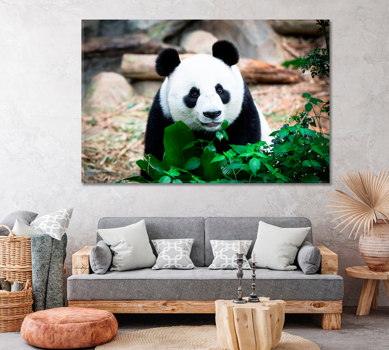 Giant Panda Forest Singapore Canvas Print ArtLexy 1 Panel 24"x16" inches 