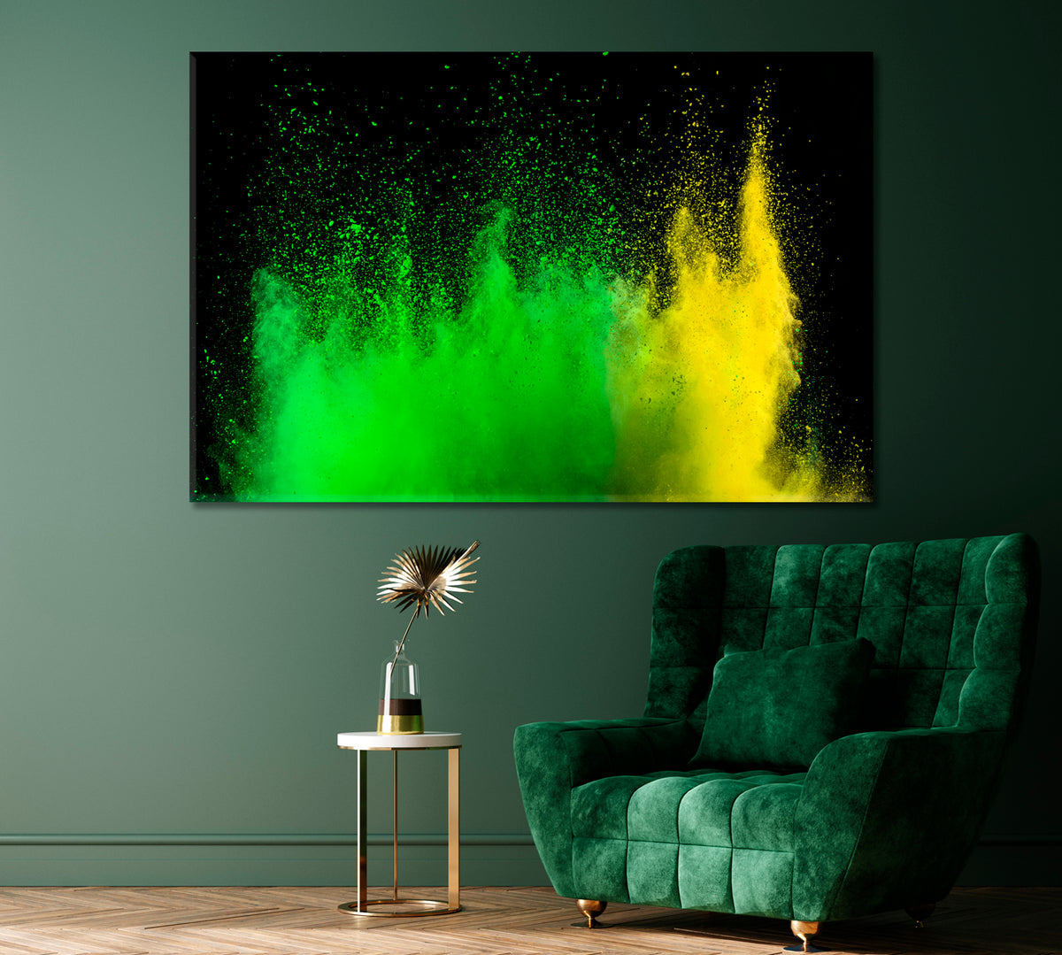 Explosion of Colored Powder Canvas Print ArtLexy 1 Panel 24"x16" inches 