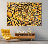 Yellow Python Snake Canvas Print ArtLexy 1 Panel 24"x16" inches 
