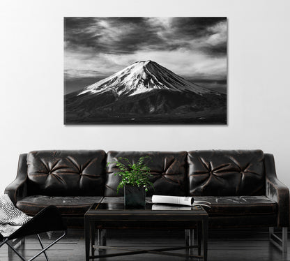 Mount Fuji Black And White Japan Canvas Print ArtLexy   