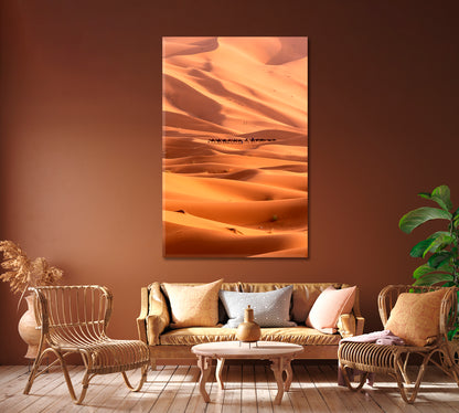 Herd of Camels in Desert Canvas Print ArtLexy   