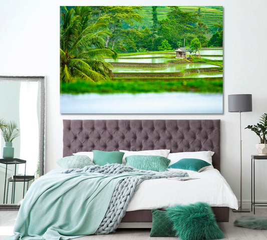 Jatiluwih Rice Terrace Fields Indonesia Canvas Print ArtLexy 1 Panel 24"x16" inches 