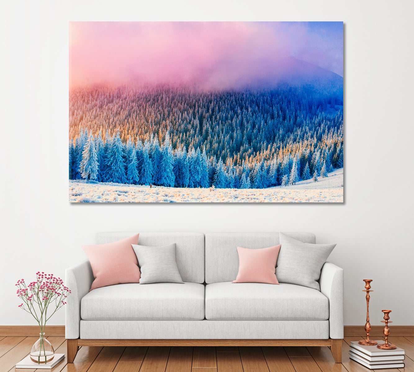 Winter Forest in Austria Alps Canvas Print ArtLexy 1 Panel 24"x16" inches 