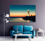 Tarkhankut Lighthouse at Sunset Crimea Canvas Print ArtLexy 1 Panel 24"x16" inches 