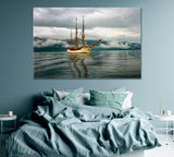 Sailing Ship in Norway Canvas Print ArtLexy 1 Panel 24"x16" inches 