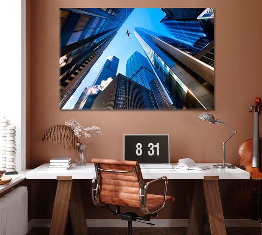 Skyscrapers of Chicago Financial District Canvas Print ArtLexy 1 Panel 24"x16" inches 