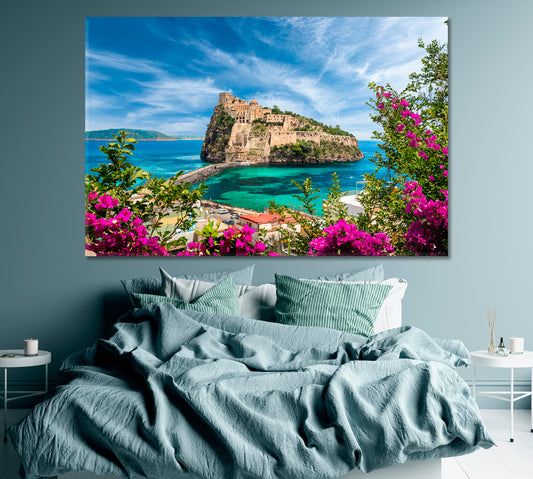 Aragonese Castle Ischia Island Italy Canvas Print ArtLexy 1 Panel 24"x16" inches 