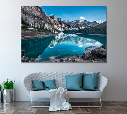 Moraine Lake in Banff National Park Canada Canvas Print ArtLexy 1 Panel 24"x16" inches 