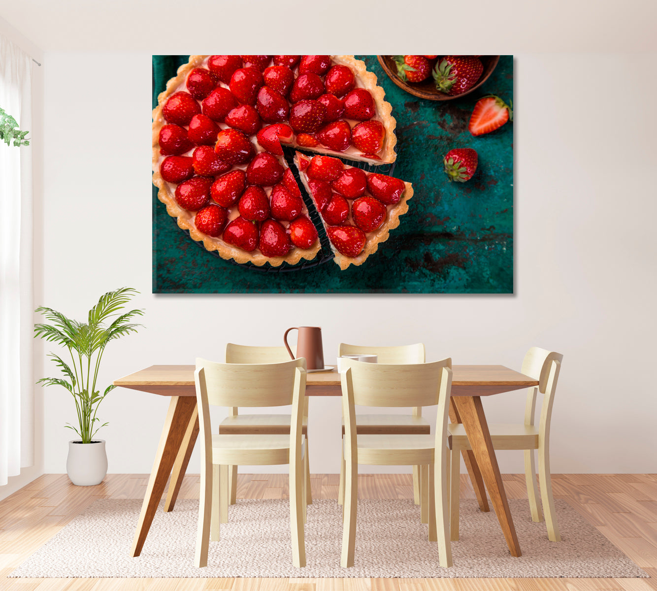 Strawberry Pie Canvas Print ArtLexy 1 Panel 24"x16" inches 
