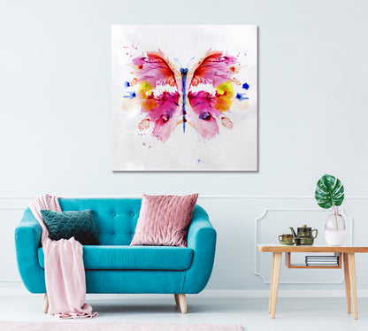 Abstract Colorful Swallowtail Butterfly Canvas Print ArtLexy 1 Panel 12"x12" inches 