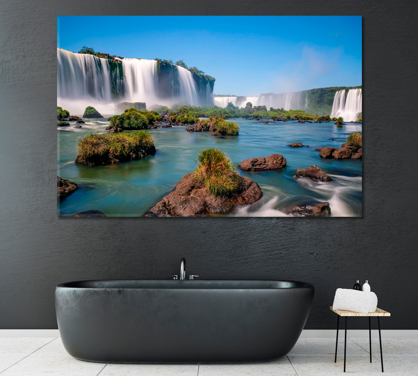Iguazu Falls Brazilian Side Canvas Print ArtLexy 1 Panel 24"x16" inches 