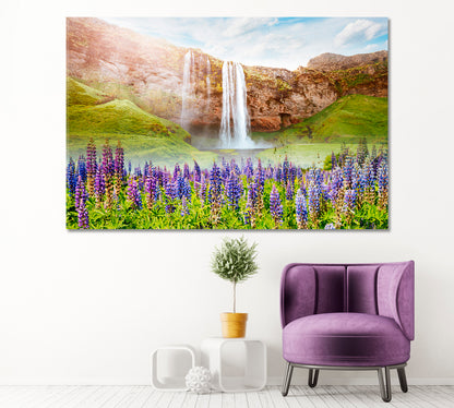 Seljalandsfoss Waterfall Iceland Canvas Print ArtLexy 1 Panel 24"x16" inches 