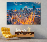 Tokyo Cityscape at Night Canvas Print ArtLexy 1 Panel 24"x16" inches 
