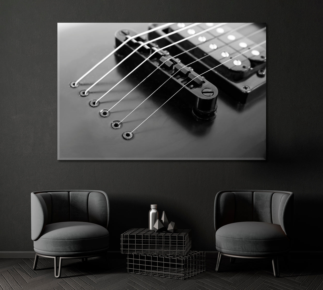 Electric Guitar Strings Canvas Print ArtLexy 1 Panel 24"x16" inches 