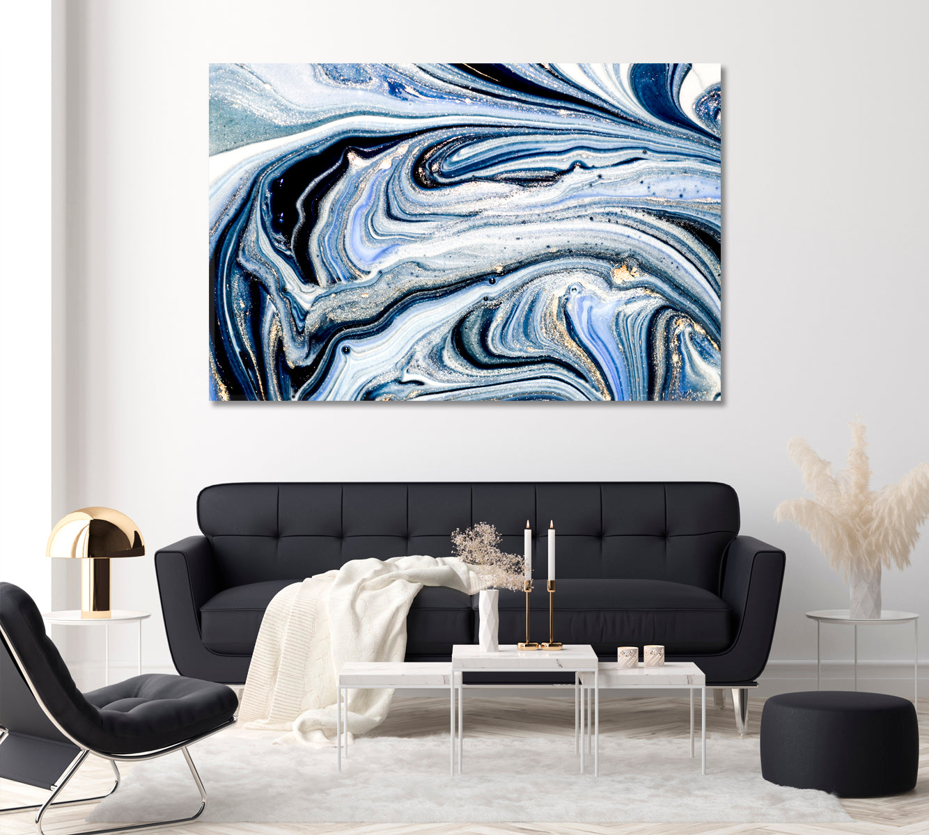 Abstract Liquid Swirls of Marble Canvas Print ArtLexy 1 Panel 24"x16" inches 