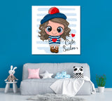 Baby Girl in Sailor Costume Canvas Print ArtLexy   