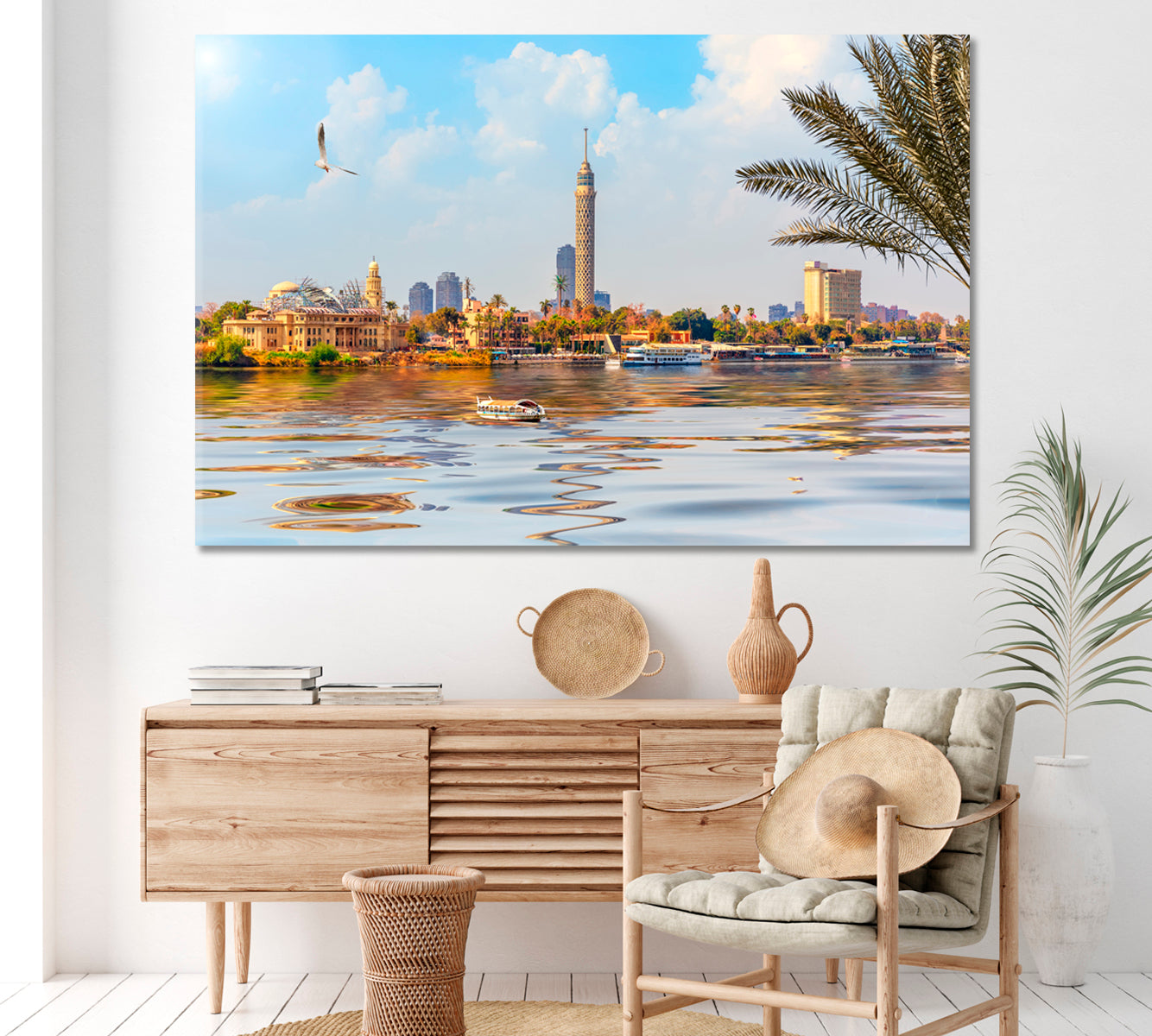 Cairo Tower in Gezira Egypt Canvas Print ArtLexy 1 Panel 24"x16" inches 