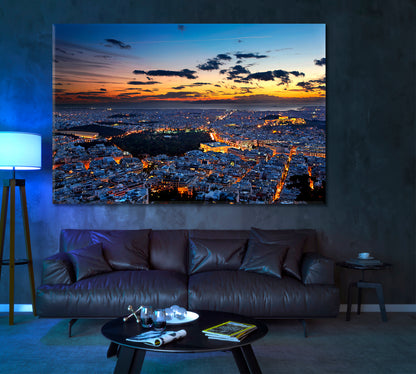 Athens City Canvas Print ArtLexy 1 Panel 24"x16" inches 