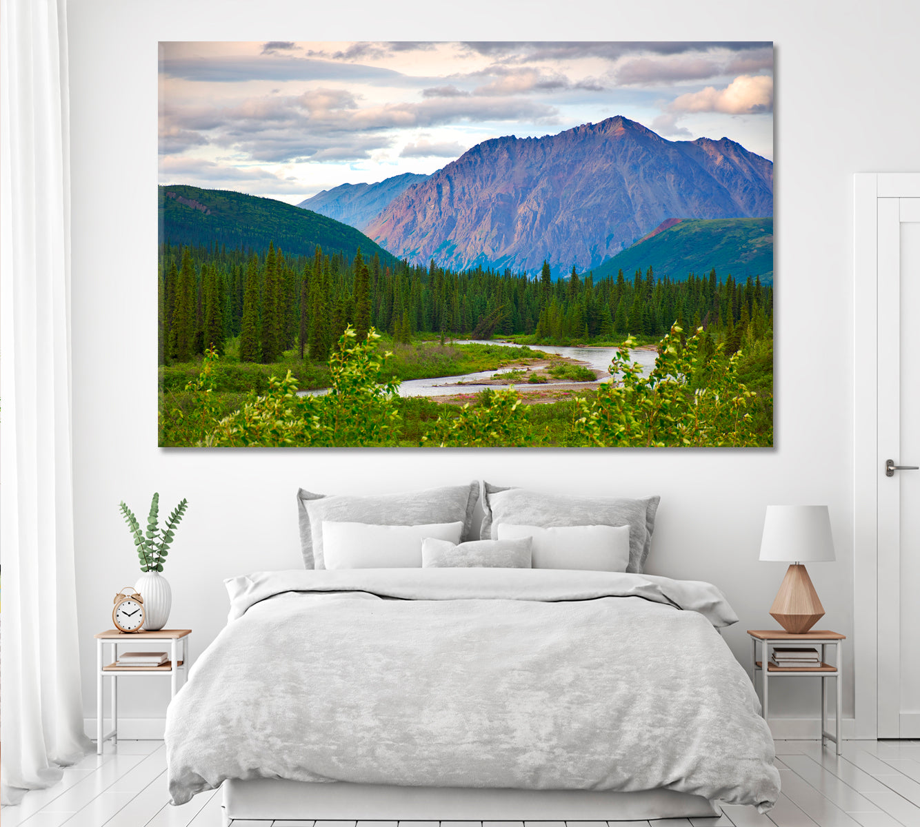 Denali National Park Nature Landscape Alaska Canvas Print ArtLexy 1 Panel 24"x16" inches 