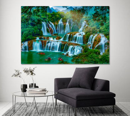 Nanning Detian Waterfall (Ban Gioc Waterfall) Vietnam Canvas Print ArtLexy 1 Panel 24"x16" inches 