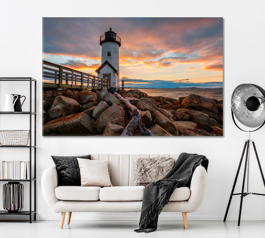 Annisquam Lighthouse Massachusetts Canvas Print ArtLexy 1 Panel 24"x16" inches 