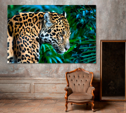 Jaguar in Jungle Canvas Print ArtLexy 1 Panel 24"x16" inches 