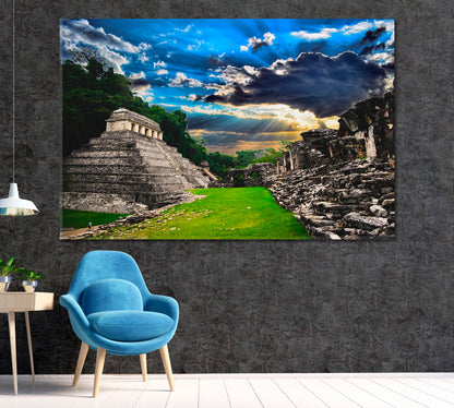 Mayan Ruins Mexico Canvas Print ArtLexy 1 Panel 24"x16" inches 