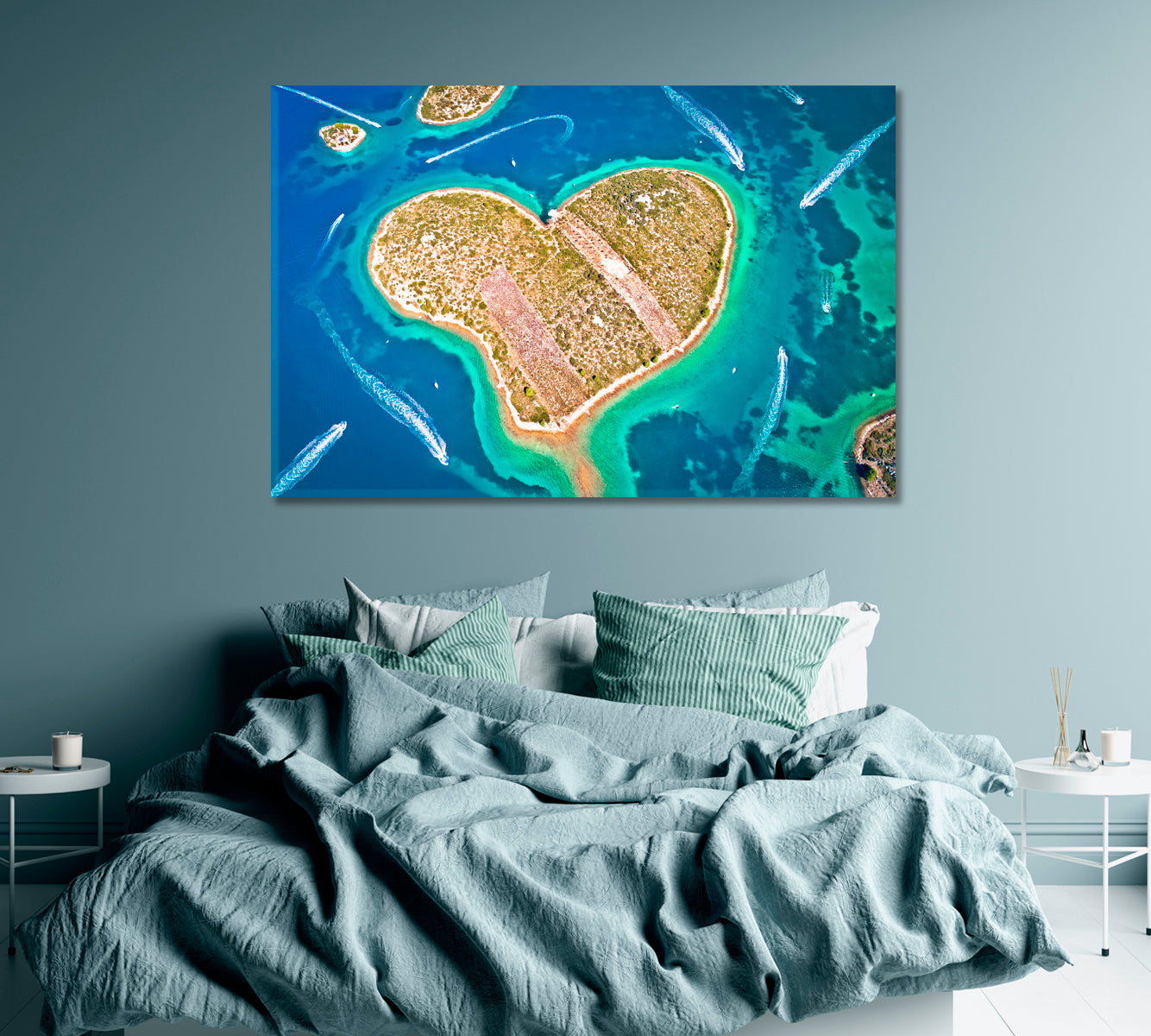 Heart Shaped Island of Galesnjak Zadar Croatia Canvas Print ArtLexy   