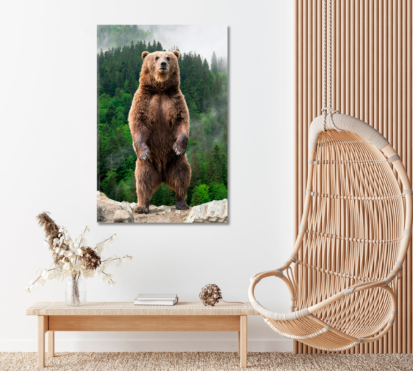 Brown Bear in Forest Canvas Print ArtLexy   