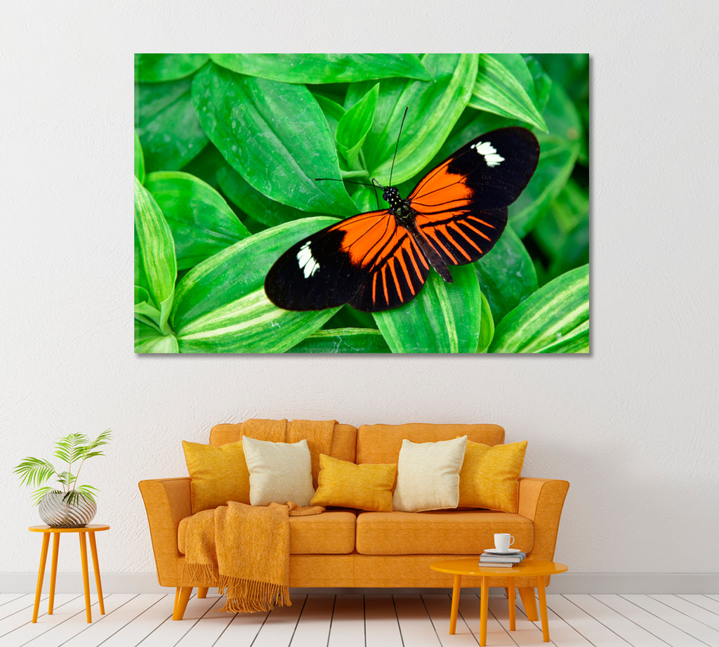 Postman Butterfly (Heliconius Melpomene) Canvas Print ArtLexy 1 Panel 24"x16" inches 