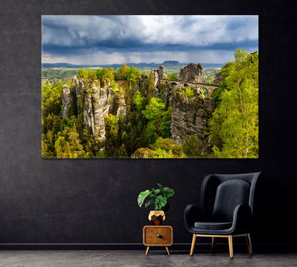 Nature Landscape with Stormy Clouds Canvas Print ArtLexy 1 Panel 24"x16" inches 