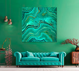 Abstract Green Marble Agate with Gold Veins Canvas Print ArtLexy   