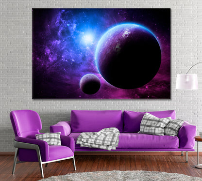 Purple Planet Canvas Print ArtLexy 1 Panel 24"x16" inches 