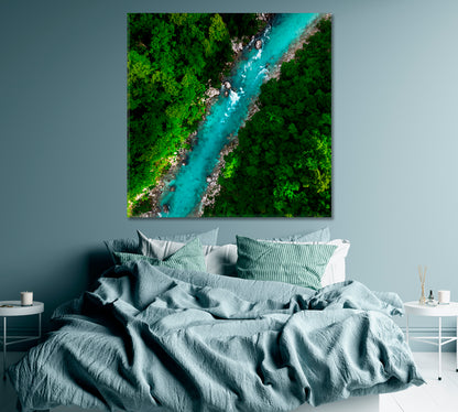 River in Beautiful Forest Canvas Print ArtLexy   
