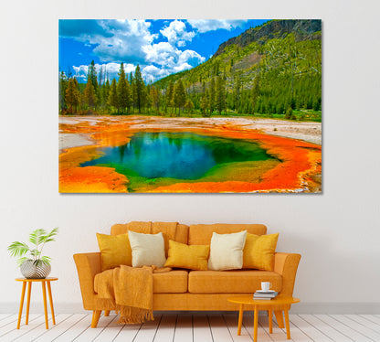 Crested Pool Yellowstone National Park Wyoming Canvas Print ArtLexy 1 Panel 24"x16" inches 