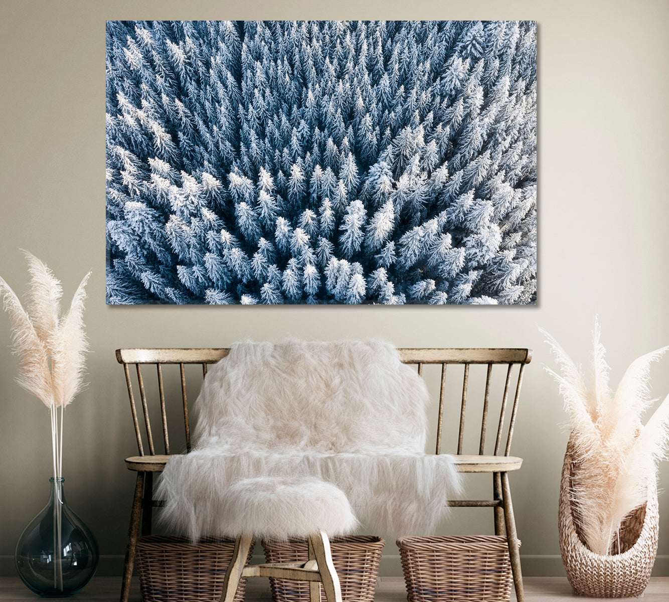 Winter Forest Canvas Print ArtLexy 1 Panel 24"x16" inches 