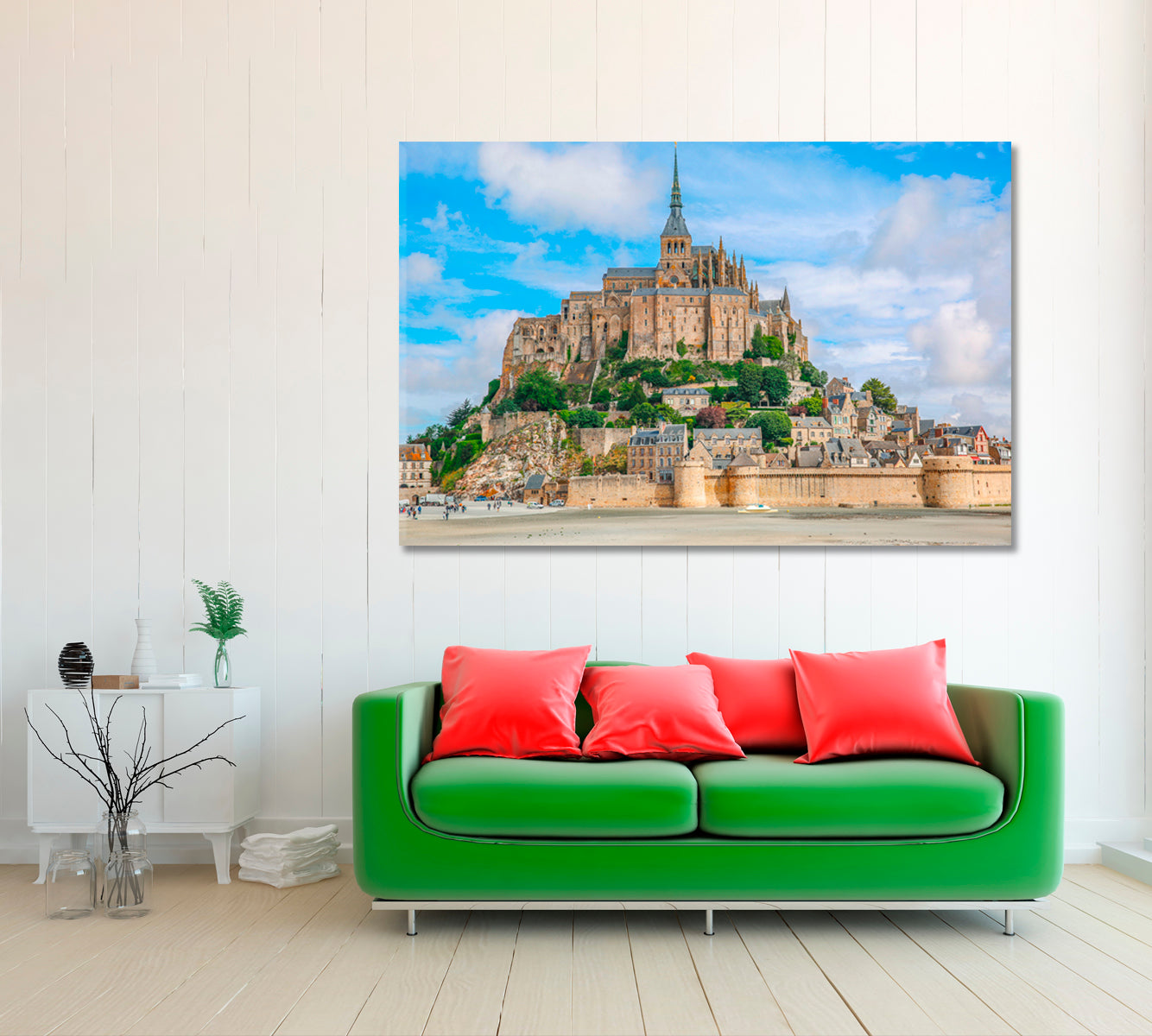 Mont Saint Michel Abbey Normandy France Canvas Print ArtLexy 1 Panel 24"x16" inches 
