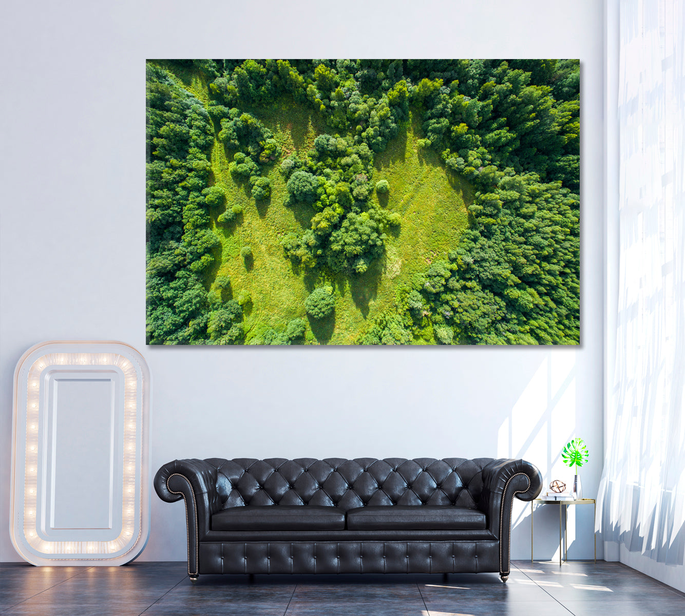 Aerial View of Beautiful Forest Canvas Print ArtLexy 1 Panel 24"x16" inches 