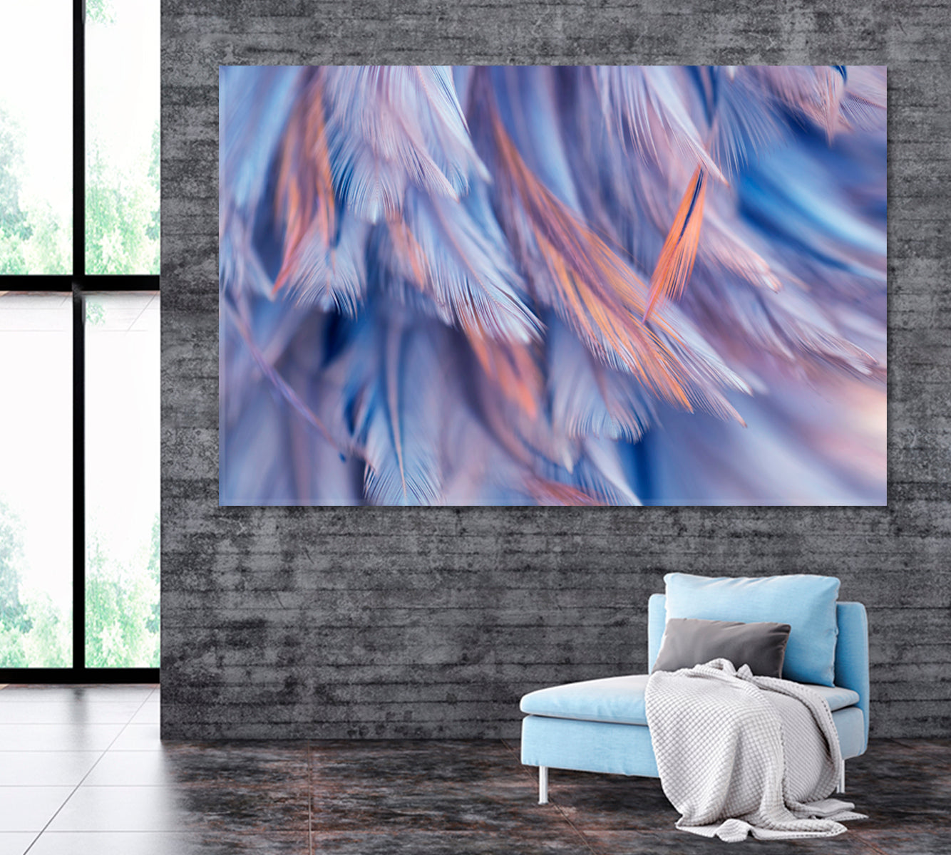 Feathers Canvas Print ArtLexy 1 Panel 24"x16" inches 