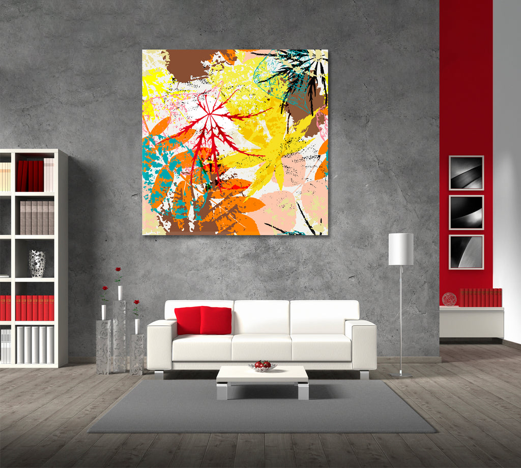 Abstract Autumn Leaves Canvas Print ArtLexy   