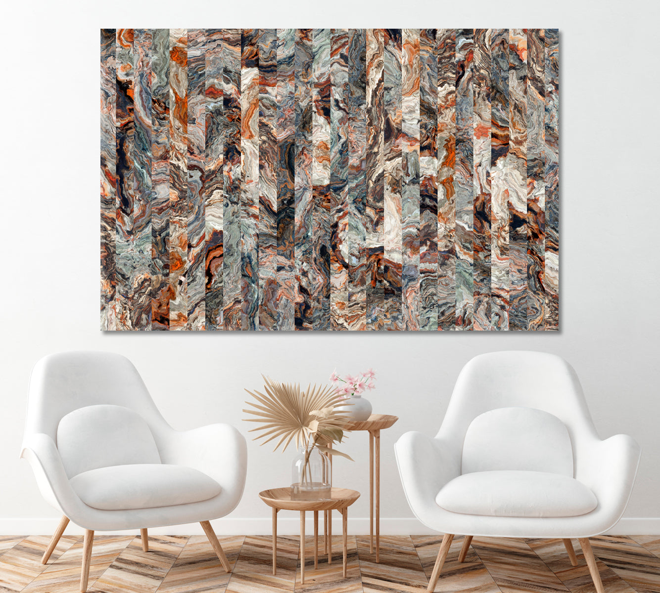 Curly Marble Canvas Print ArtLexy 1 Panel 24"x16" inches 
