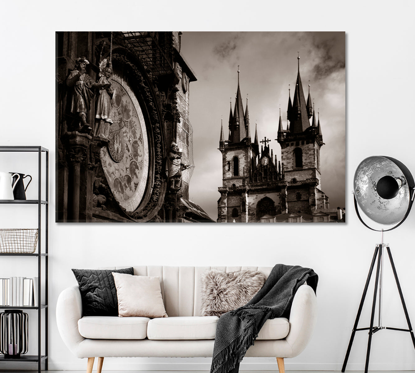 Astronomical Clock Old Town Square Prague Canvas Print ArtLexy 1 Panel 24"x16" inches 
