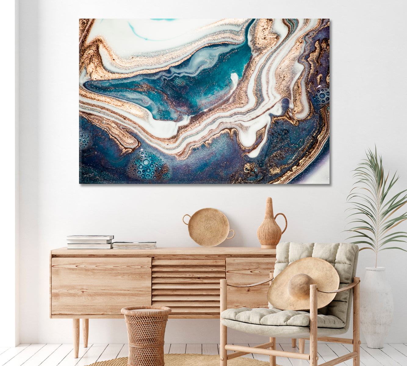Abstract Ripples of Agate Canvas Print ArtLexy 1 Panel 24"x16" inches 