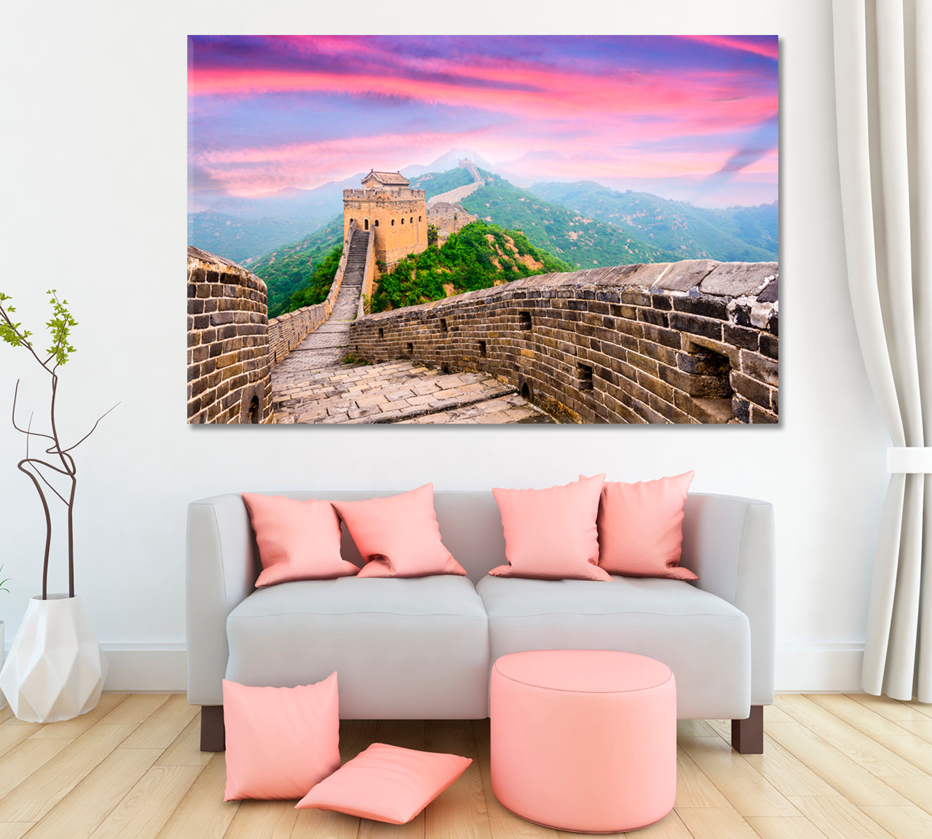 Great Wall of China Jinshanling Canvas Print ArtLexy 1 Panel 24"x16" inches 