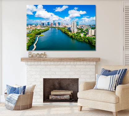Austin Skyline with Lady Bird Lake Texas Canvas Print ArtLexy   