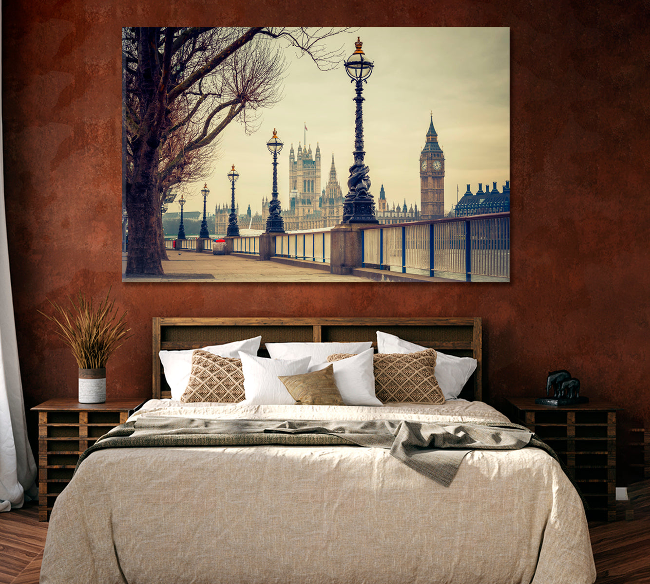 Big Ben and Houses of Parliament London UK Canvas Print ArtLexy 1 Panel 24"x16" inches 